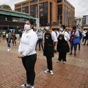 Protesta comerciantes de Asobares Platos rotos