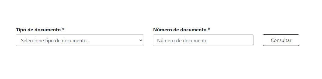 En el segundo paso solo bastará con registrarse con el número de documento.