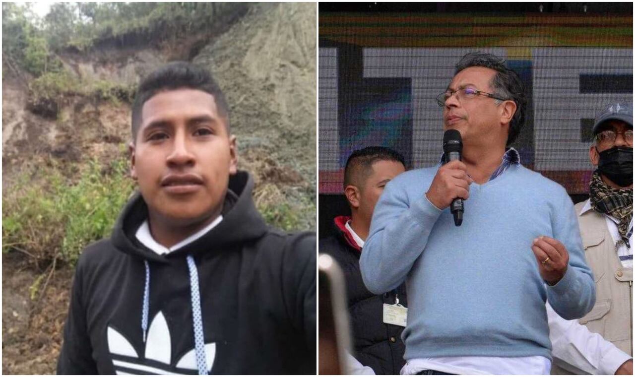 Presidente Gustavo Petro y guardia indígena asesinado