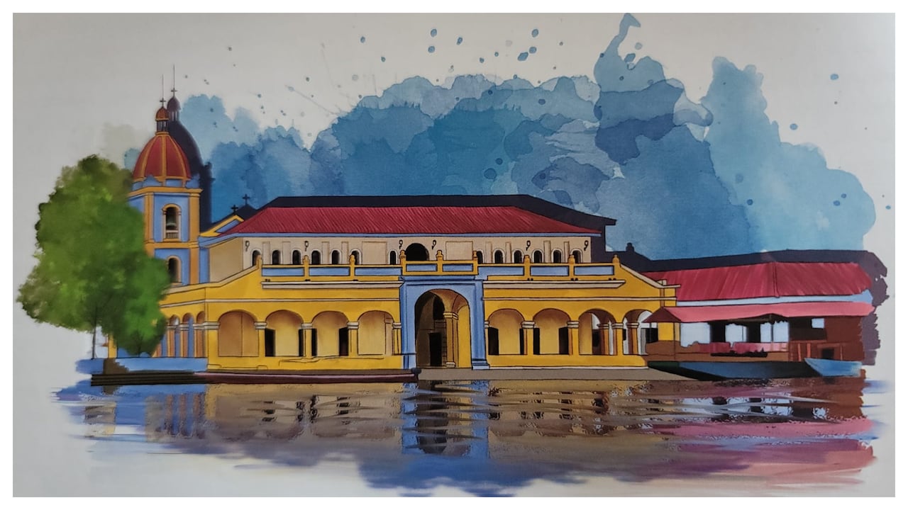 El artista Efraín Saldaña realizó las ilustraciones que se encuentran en el libro El Cielo del Guacahayo, texto que inspiró la canción Río Magdalena.