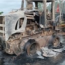 Maquinaria quemada, al parecer, por el Clan del Golfo en Sucre.