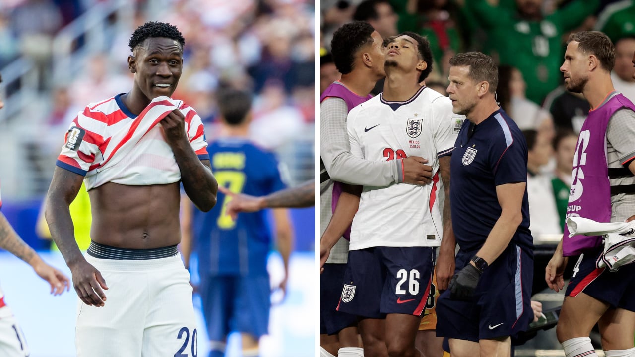 Tras la suspensión que le perdonaron a Folarin Balogun (izq.), se dio una petición similar para Jarell Quansah de Inglaterra (der.).