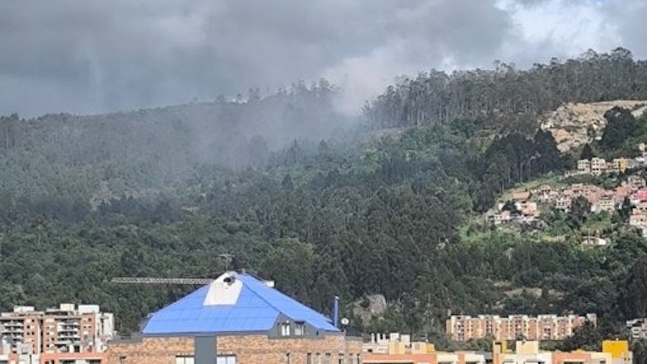 Incendio en los cerros orientales de Bogotá.
