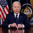 President Joe Biden speaks from the Oval Office of the White House Thursday, Oct. 19, 2023, in Washington, about the war in Israel and Ukraine. (Jonathan Ernst/Pool via AP)