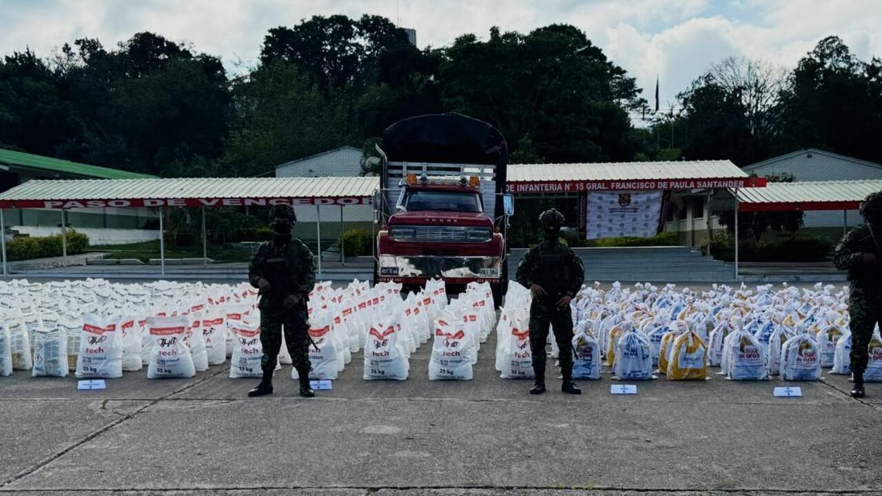 Insumos para el narcotráfico hallados en Norte de Santander.