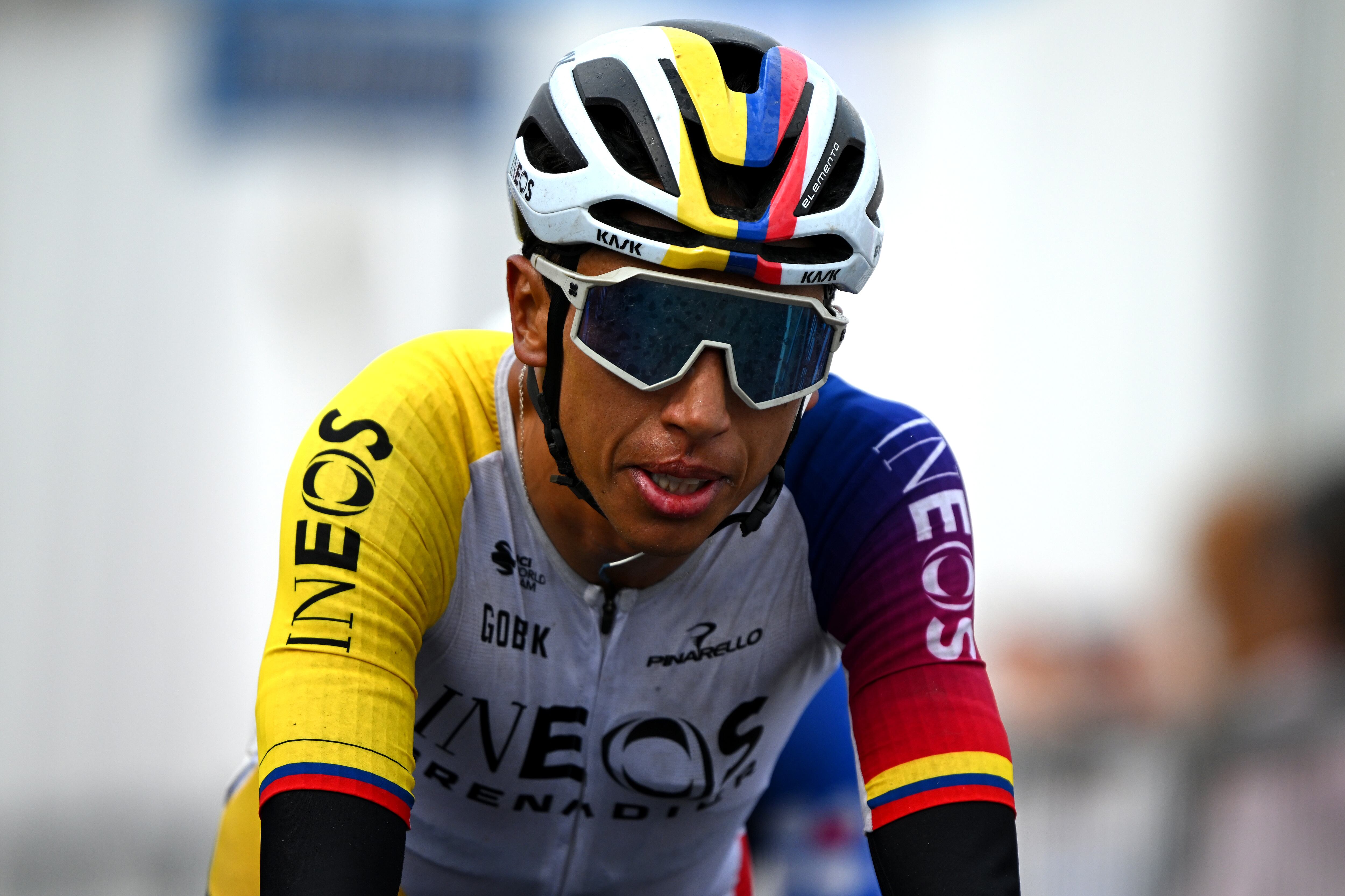 NOVA GORICA, ITALY - MAY 24: Egan Bernal of Colombia and Team INEOS Grenadiers crosses the finish line during the 108th Giro d'Italia 2025, Stage 14 a 195km stage from Treviso to Nova Gorica / #UCIWT / on May 24, 2025 in Nova Gorica, Italy. (Photo by Tim de Waele/Getty Images)