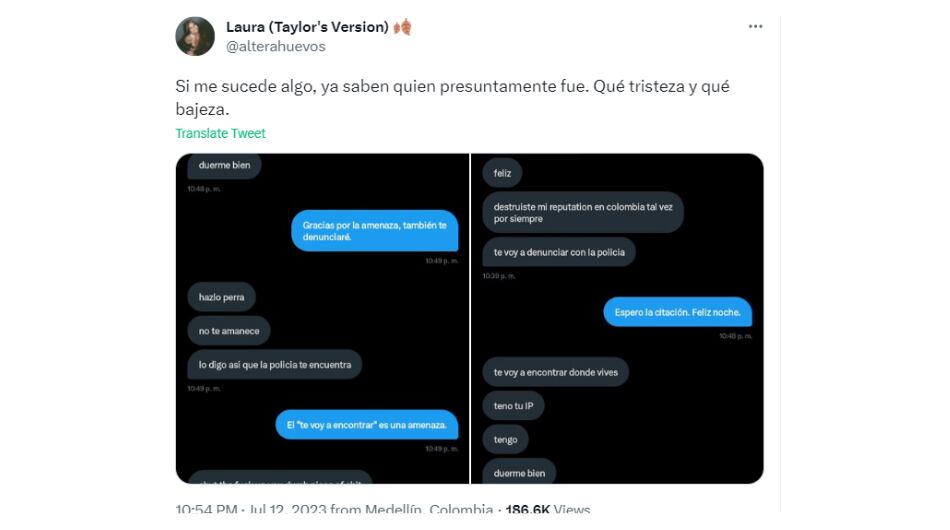 Mujer que denunció al extranjero recibió amenazas.