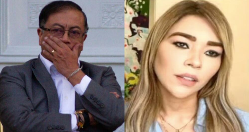 El presidente Gustavo Petro y Day Vásquez , expareja de Nicolás Petro.