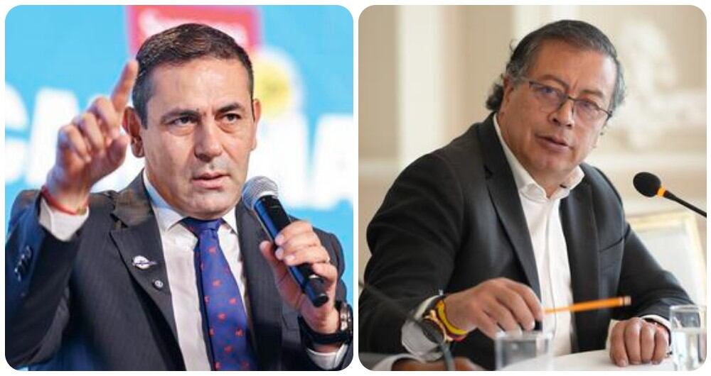 Gobernador de Santander, Juvenal Díaz y el presidente, Gustavo Petro