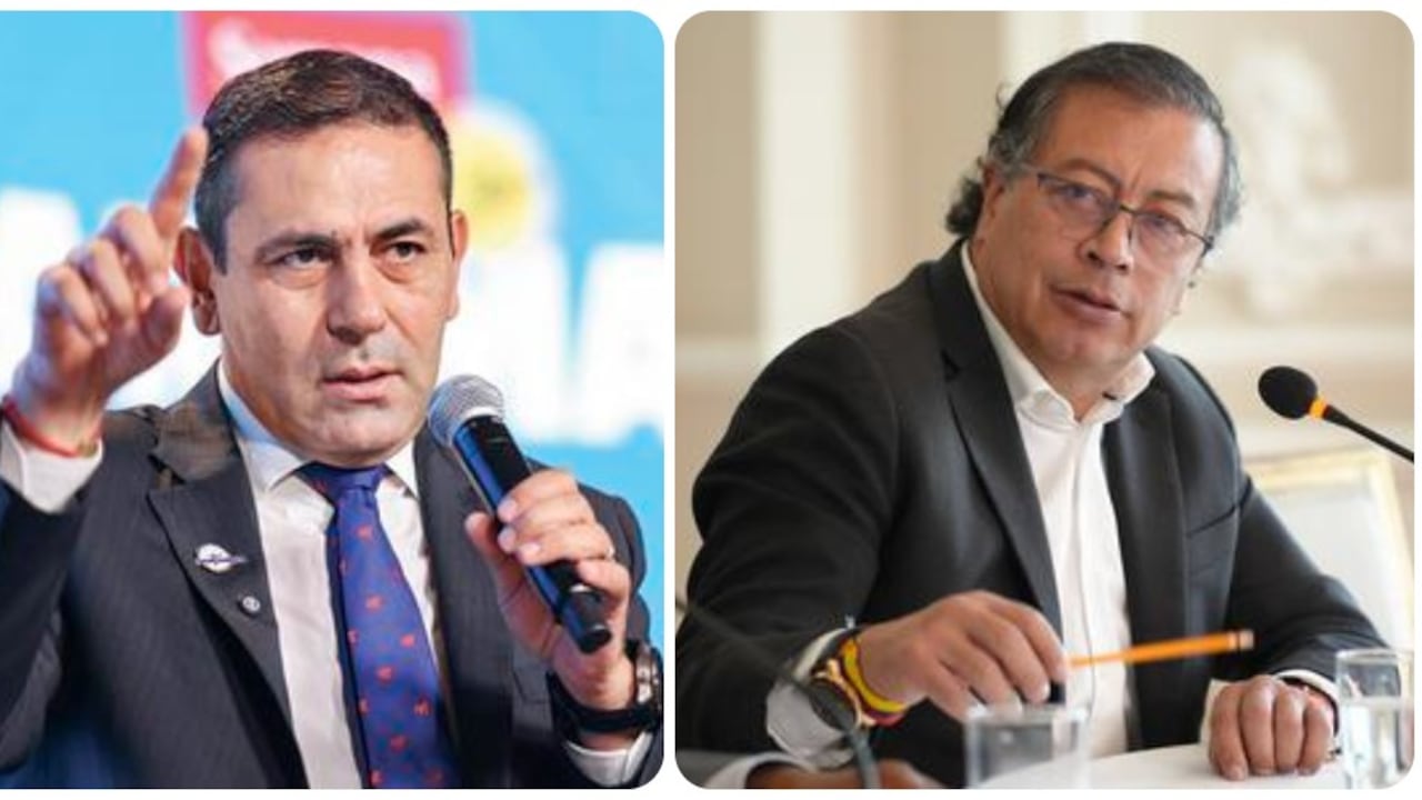 Gobernador de Santander, Juvenal Díaz, y el presidente Gustavo Petro.