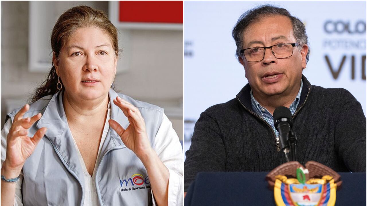 Alejandra Barrios directora de la MOE y el presidente Gustavo Petro