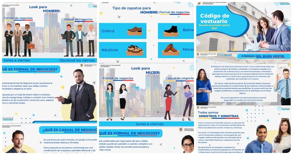 El código de vestimenta implementado en la Cancillería de Colombia.