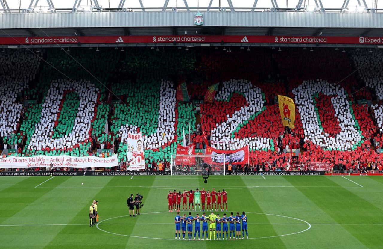 Imagen del homenaje a Diogo Jota.