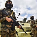 Los combatientes libaneses de Hezbolá participan en incursiones transfronterizas, parte de un ejercicio militar a gran escala, en Aaramta, en la frontera con Israel, el 21 de mayo de 2023