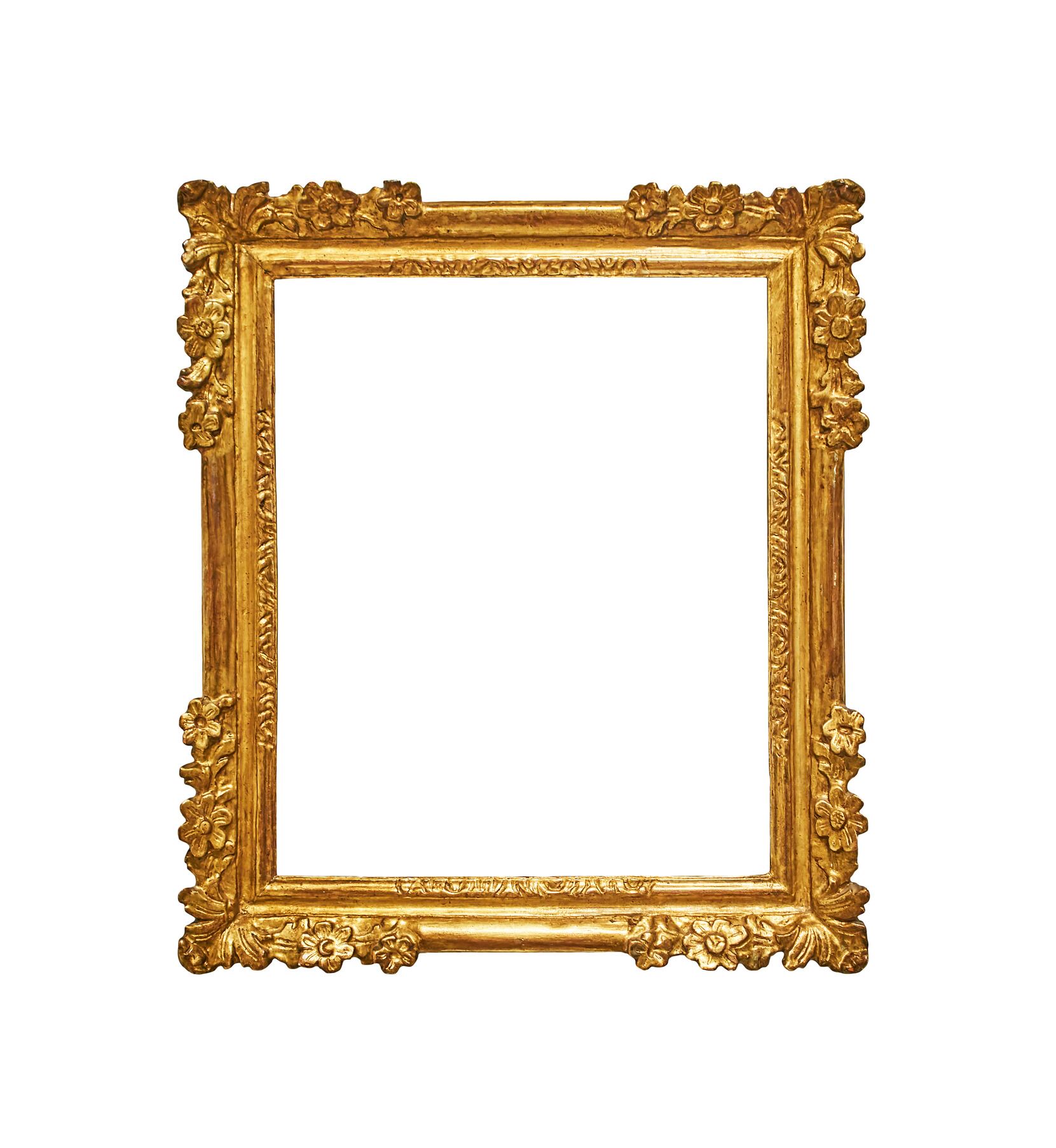 golden picture Frame isolated on white