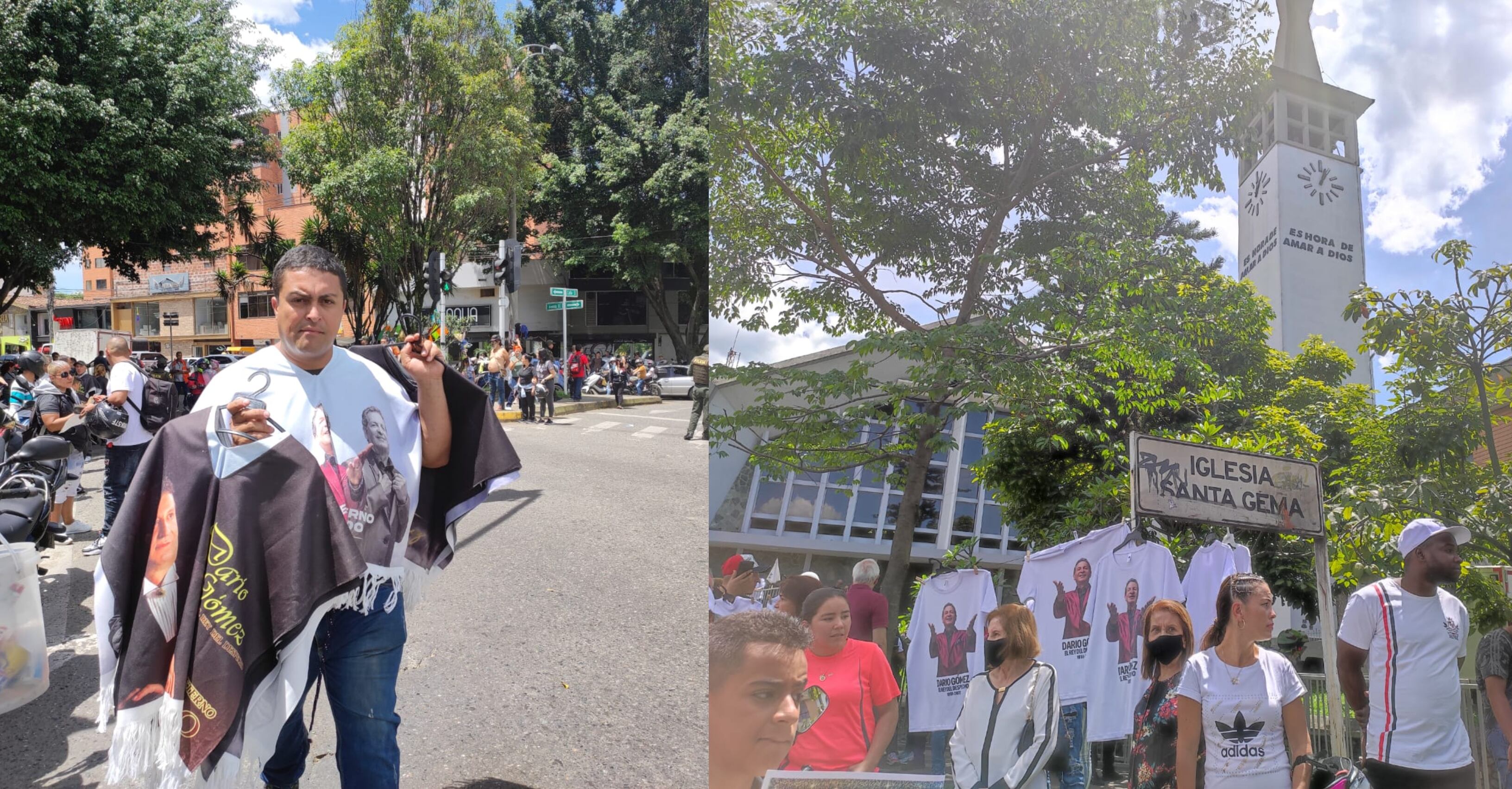 Los comerciantes trajeron todo tipo de mercancía alusiva a Darío Gómez.