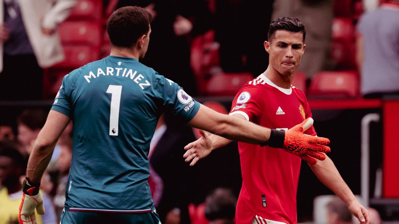 MANCHESTER, ENGLAND - SEPTEMBER 25: Cristiano Ronaldo of Manchester United walks off after the Premier League match between Manchester United and Aston Villa at Old Trafford on September 25, 2021 in Manchester, England. (Photo by Ash Donelon/Manchester United via Getty Images)