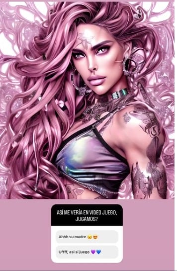 Sara Corrales como un avatar de videojuegos