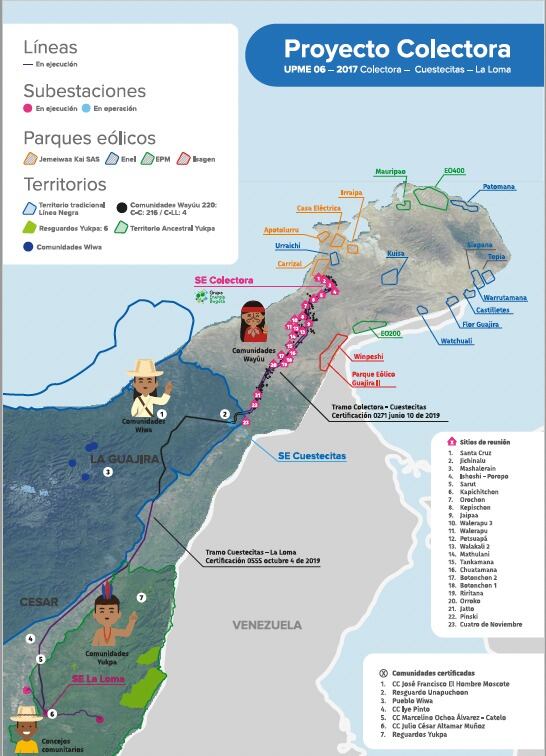 Mapa del proyecto y área de influencia del proyecto Colectora