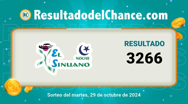 Lotería Sinuano Día soreteo del 29 de octubre de 2024.