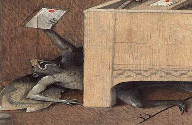 Detalle de La muerte de un avaro, hacia 1494..