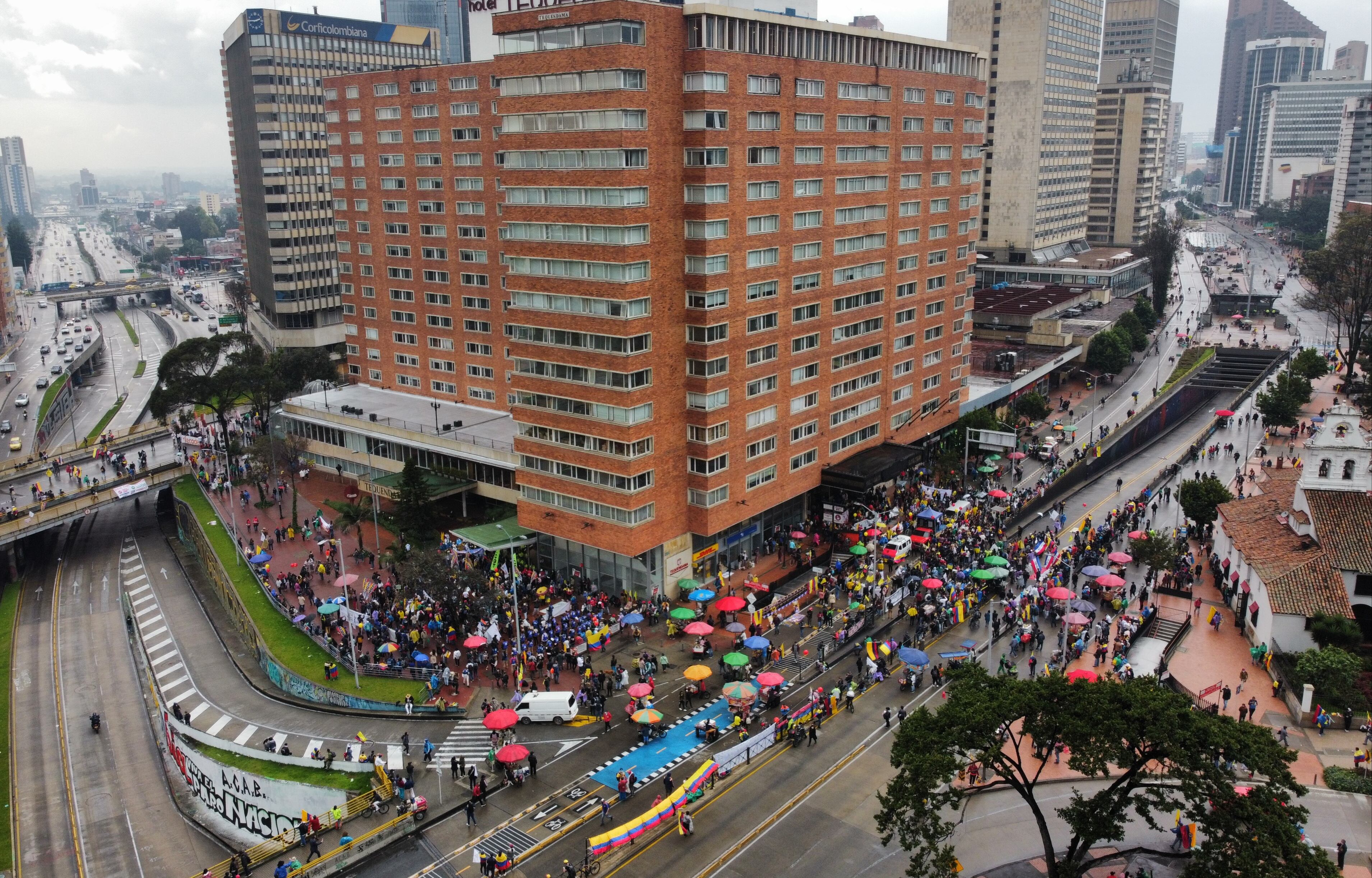 Paro Nacional CIDH en el Hotel Tequendama, protestas