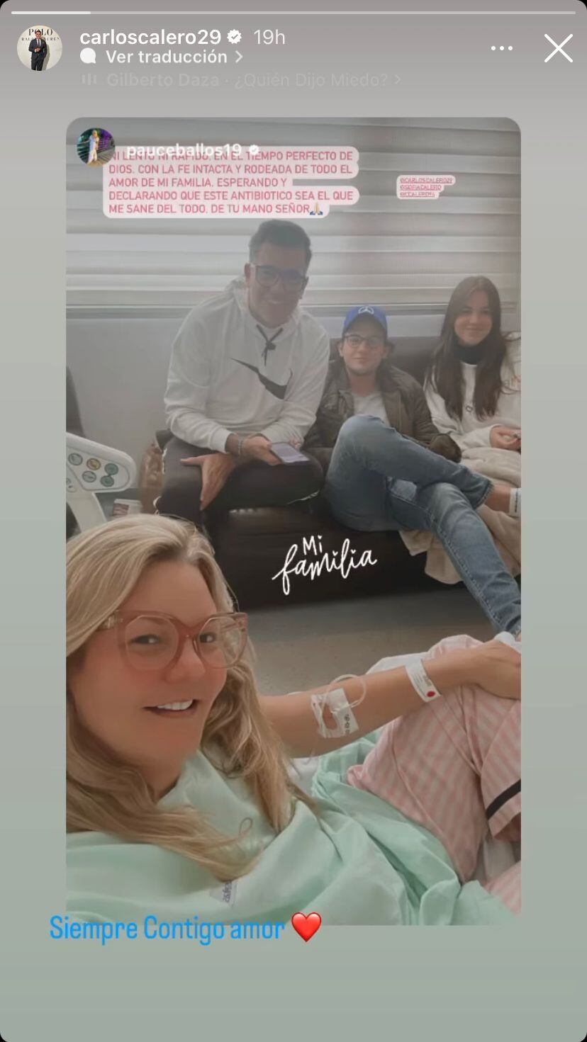 El presentador compartió un sentido post en el que se vio a su esposa hospitalizada.