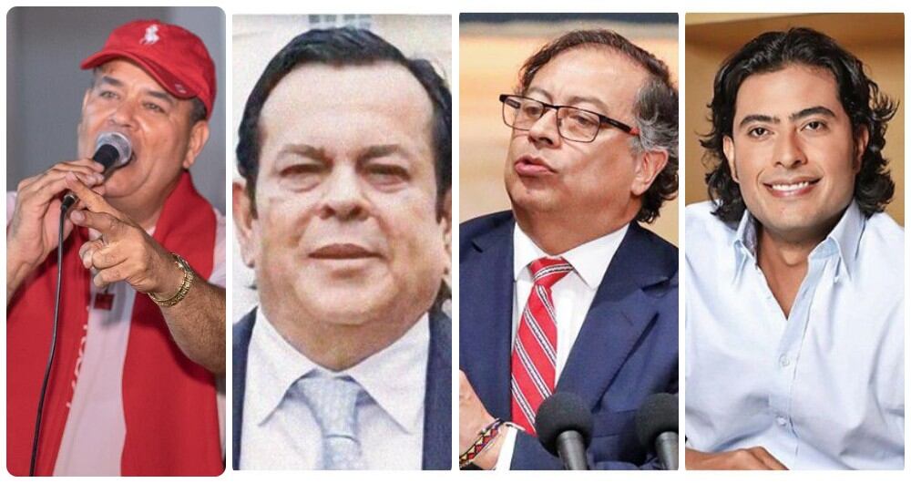 Santander Lopesierra, Euclides Torres, Gustavo Petro y Nicolás Petro.