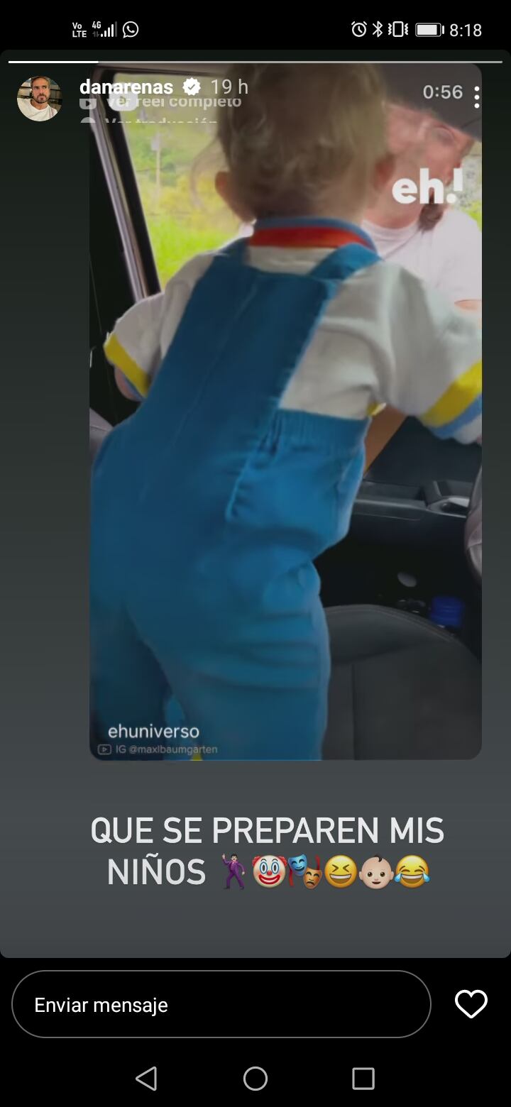 Daniel Arenas publicó esta historia en Instagram