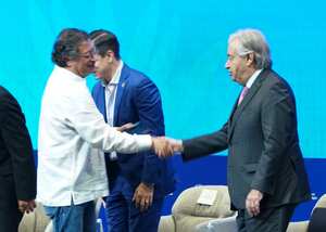 El secretario general de la ONU participó de la COP16 en la ciudad de Cali. Durante su discurso estuvo acompañado del presidente de Colombia, Gustavo Petro y otros altos funcionarios.
