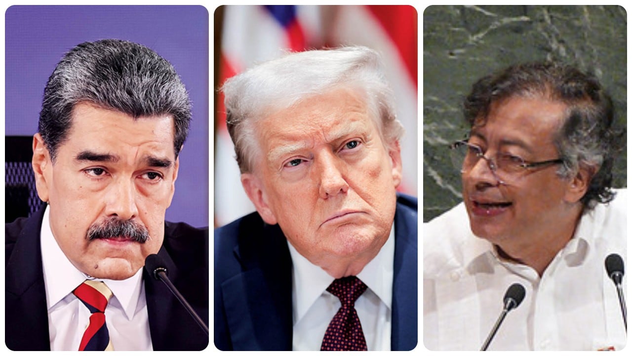 Nicolás Maduro, Donald Trump y Gustavo Petro.