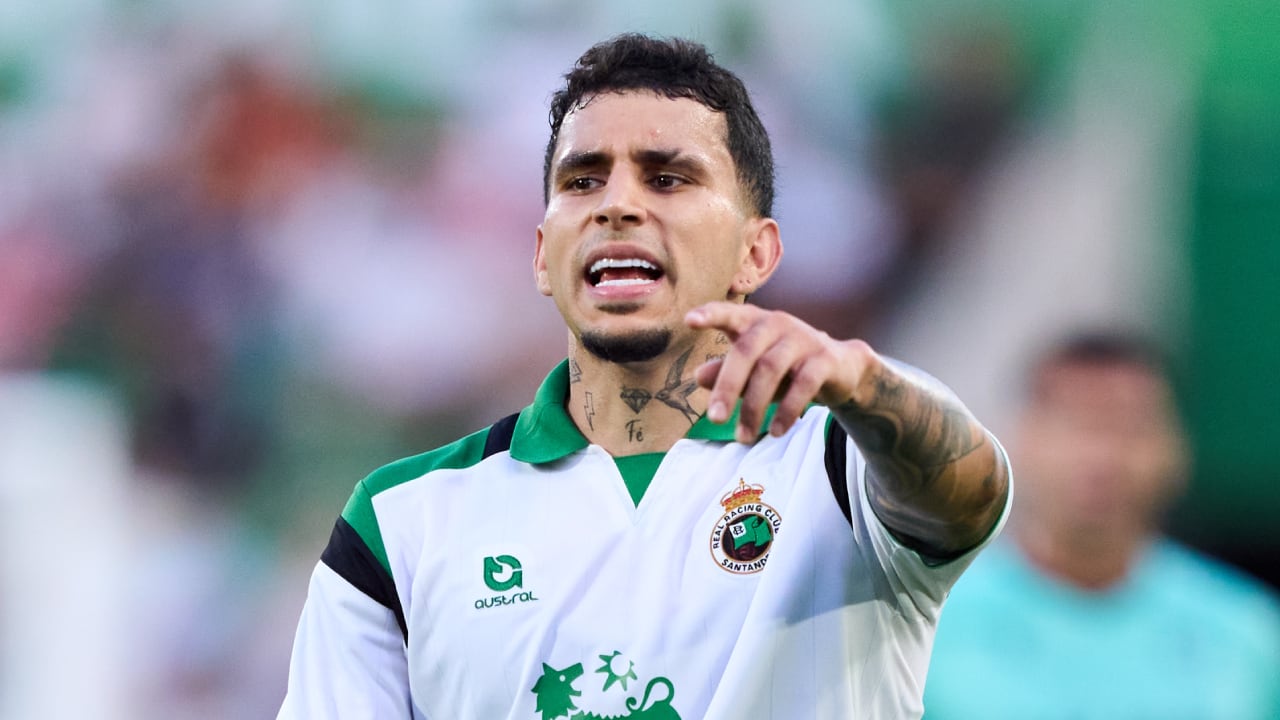 Gustavo Puerta, volante colombiano del Racing de Santander.