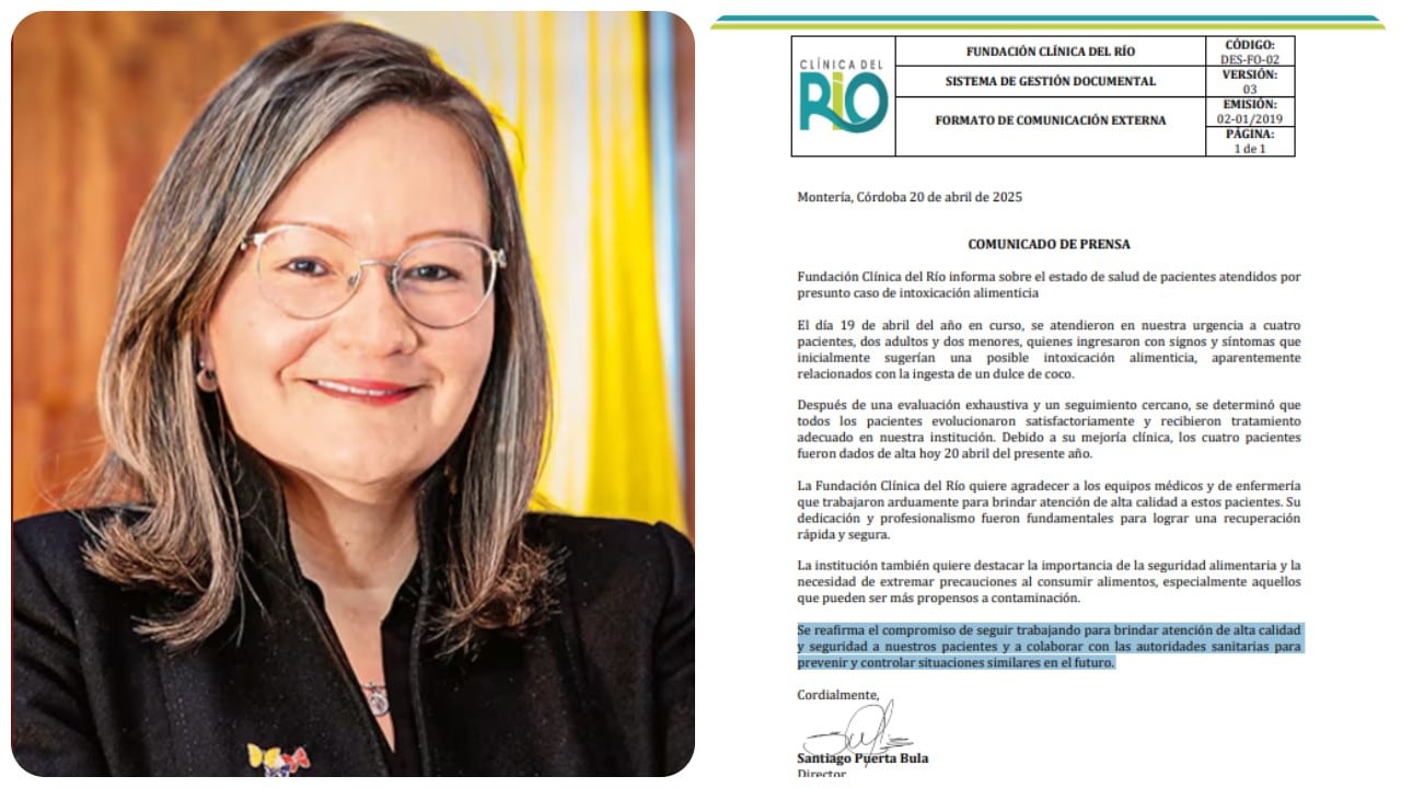La Clínica Fundación del Río emitió un comunicado sobre personas envenenadas tras denuncia de Cielo Rusinque.