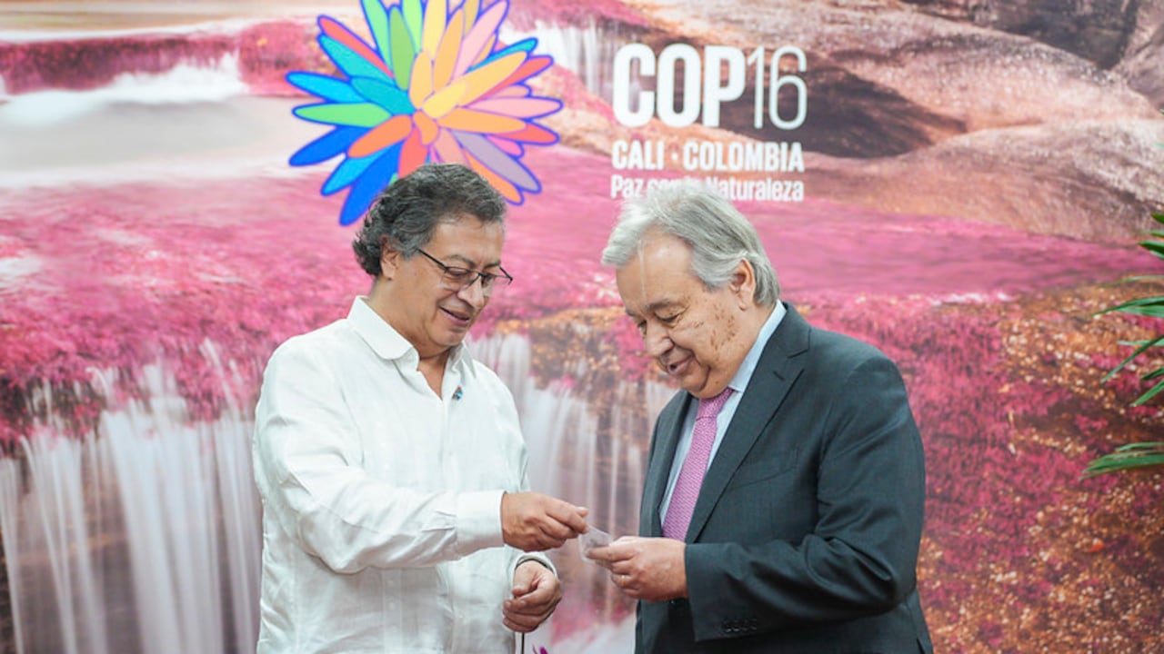 Gustavo Petro y Antonio Guterres en la COP16