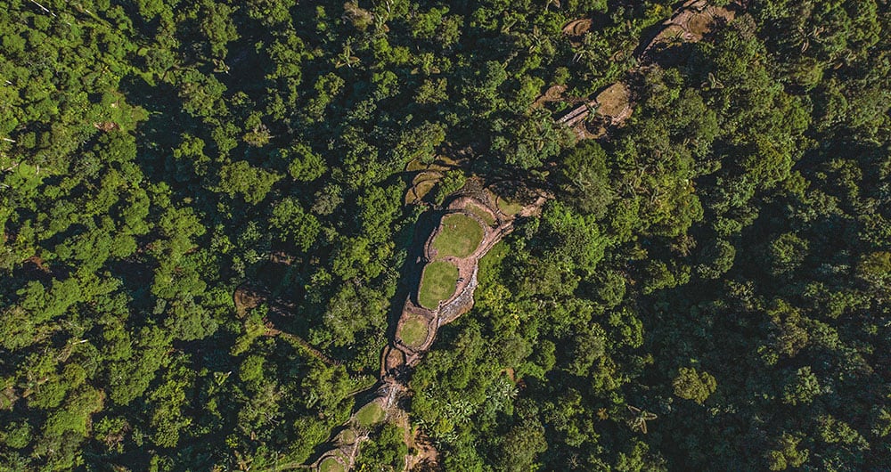 Vista aérea del sector denominado como Eje Central de Ciudad Perdida.