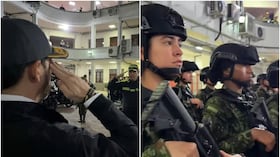 Abelardo De La Espriella dio discurso a los uniformados que participaron del operativo que ordenó en Medellín