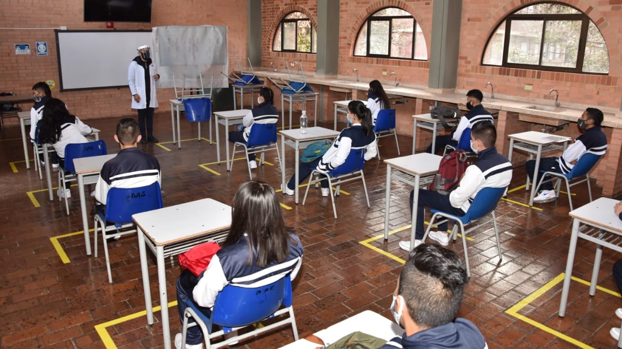 Regreso a clases con alternancia colegio distrital Bellavista
Foto Alexandra Ruiz / Semana