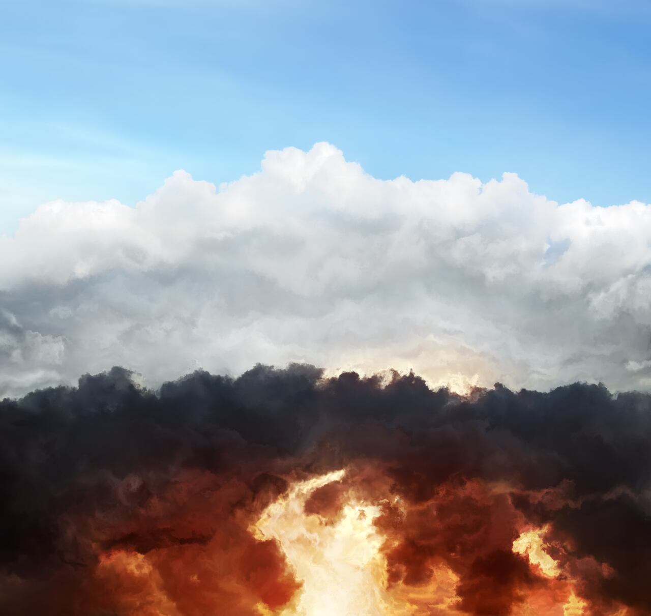 Imagen abstracta que simboliza el cielo y el infierno. imagen de referencia