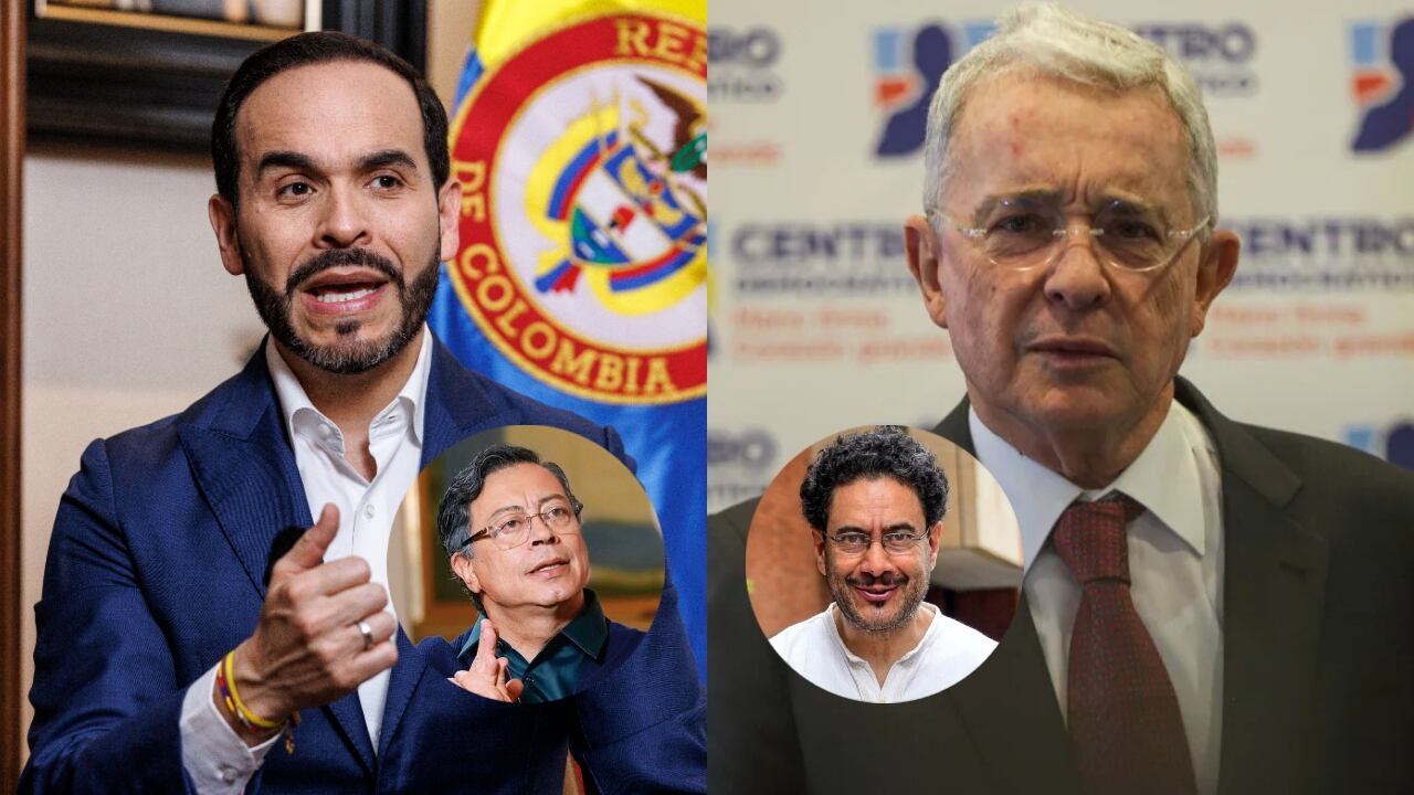 Abelardo de la Espriella, Álvaro Uribe, Gustavo Petro e Iván Cepeda.