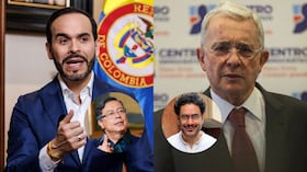 Abelardo de la Espriella, Álvaro Uribe, Gustavo Petro e Iván Cepeda.