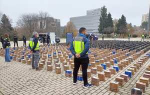 11 toneladas de cocaína incautadas. La droga salió desde Colombia (Photo by Alfons LUNA / AFP) /
