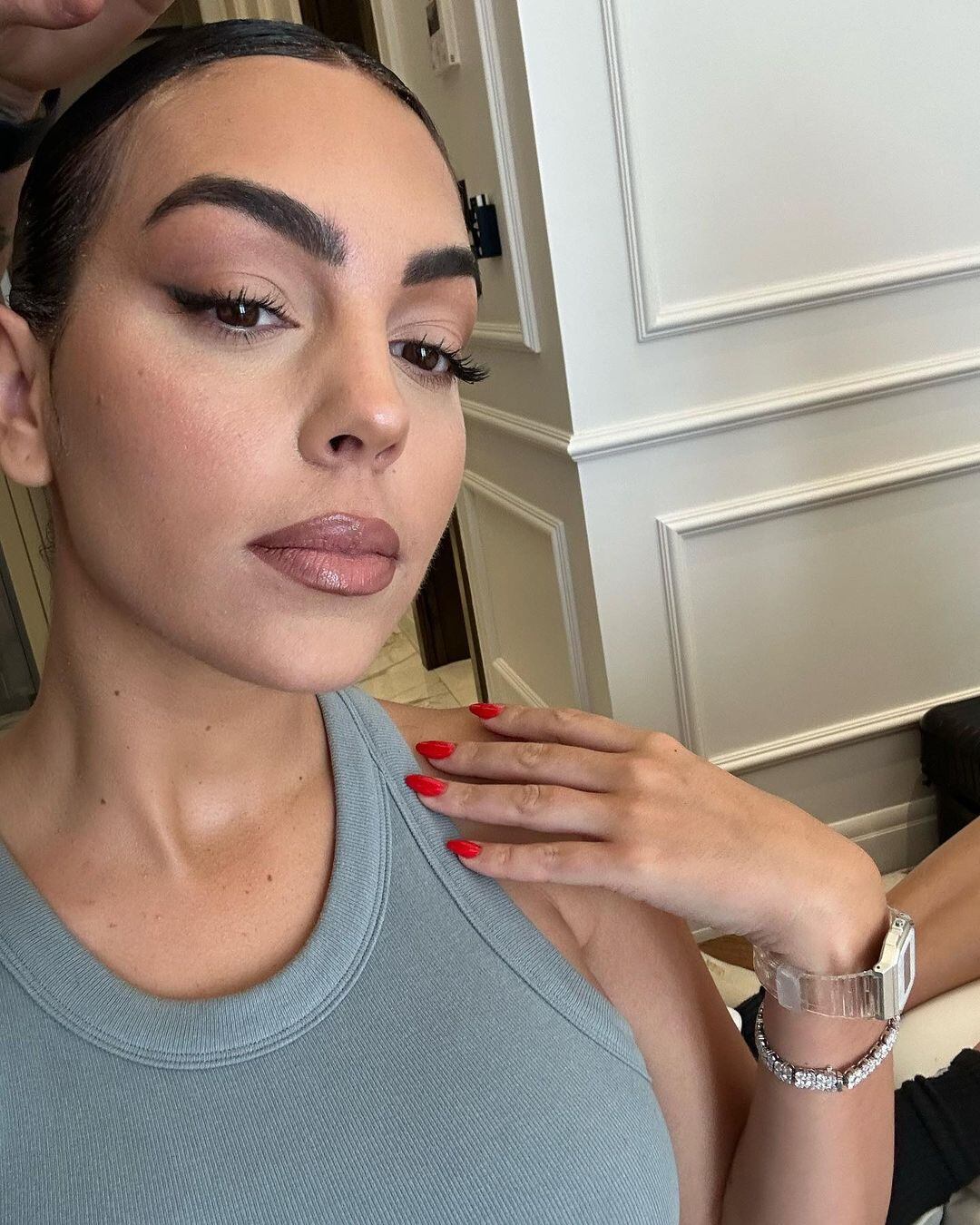 A la empresaria se le vio usando un reloj marca Casio