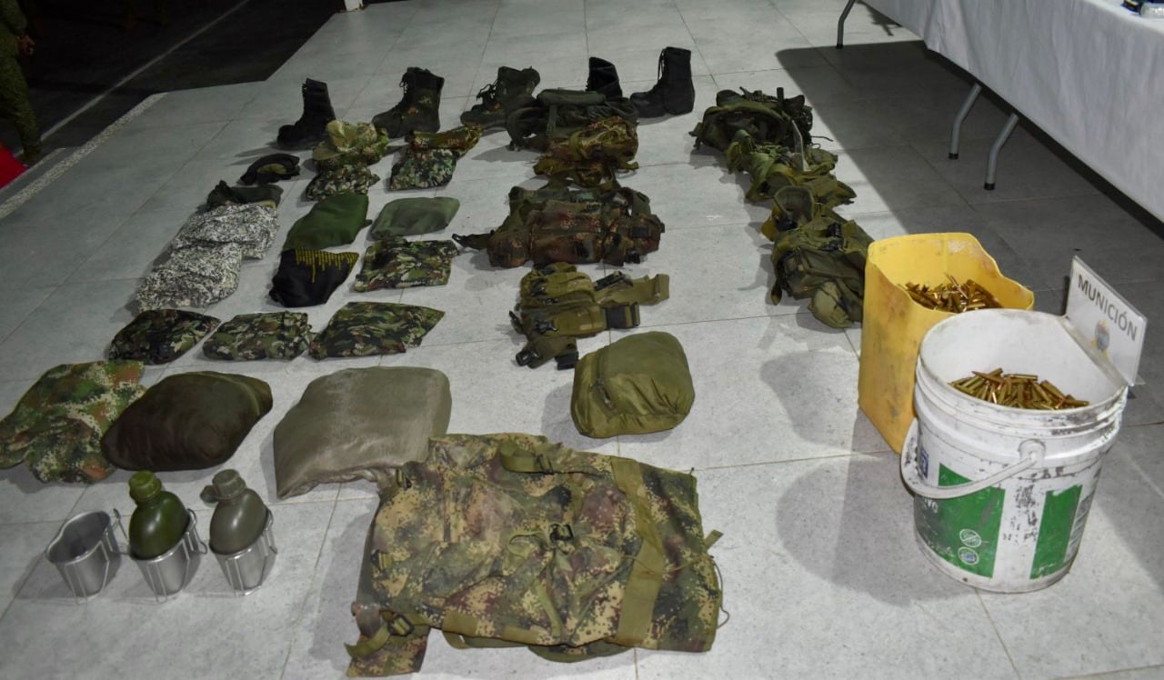 Material de guerra perteneciente a la Segunda Marquetalia.