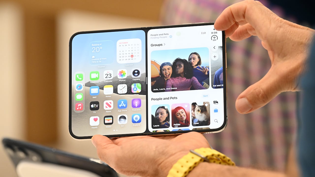 Imagen de referencia de la pantalla del iPhone Duo.