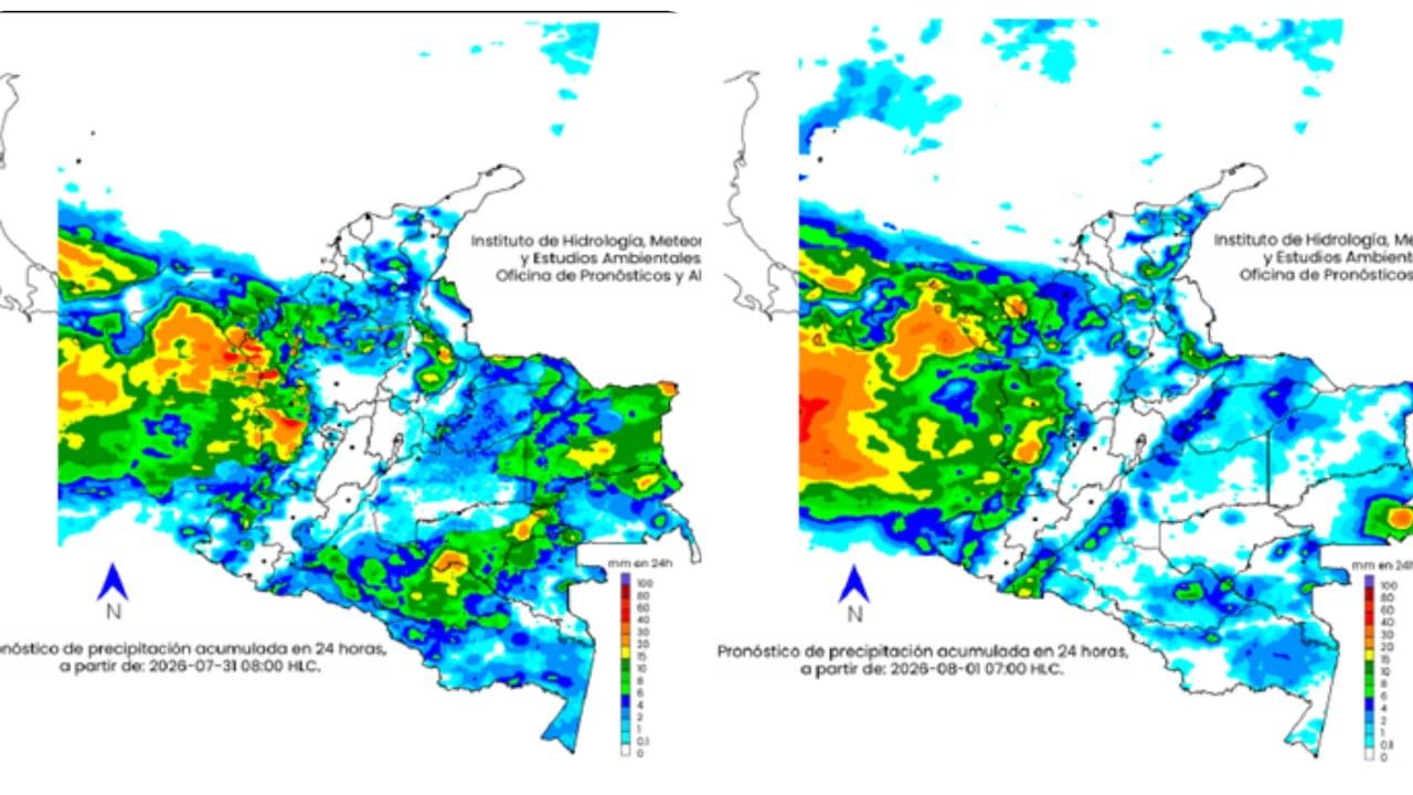 Mapa del clima para el viernes 31 de julio y sábado 1 de agosto.
