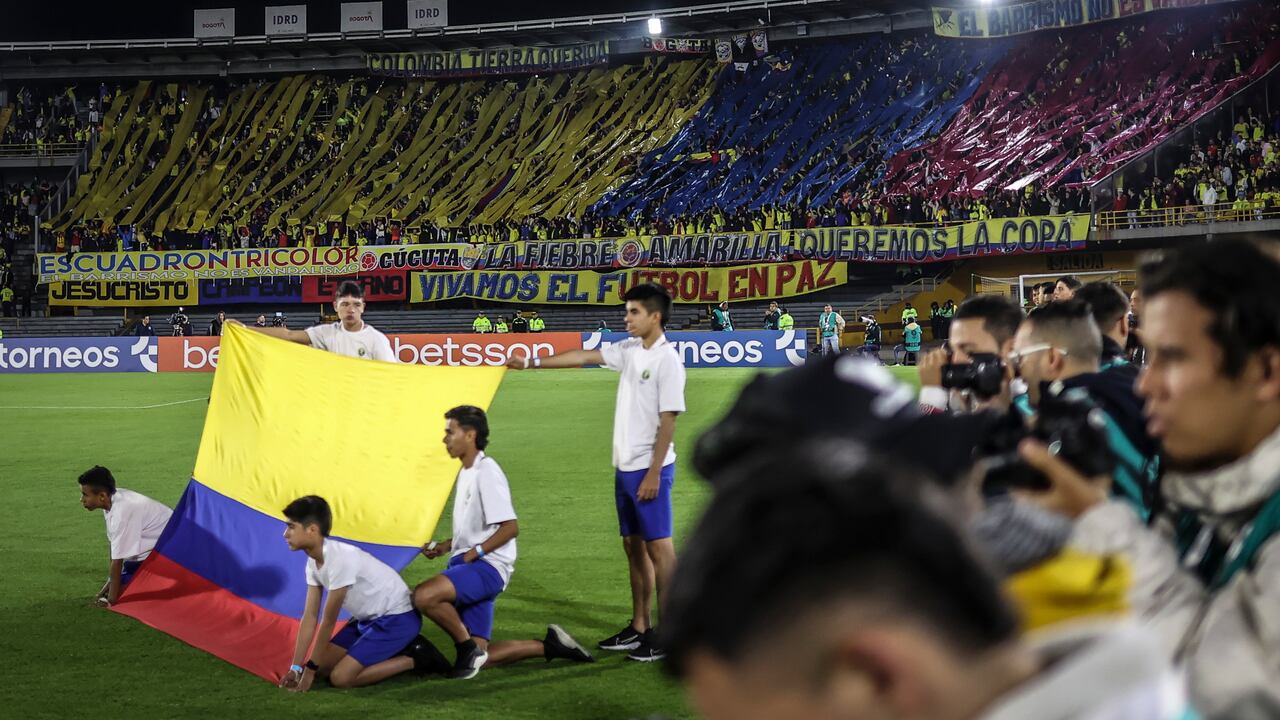 Barra Fiebre Amarilla y su recibimiento a la Selección Colombia en El Campín.
