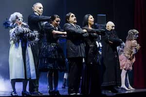 Theatrical debut Turin for the musical by Stefano Benni "The Addams Family" starring Elio, songwriter and leader of the group Elio e Le Storie Tese, and the showgirl Geppi Cucciari. on 27th January 2015 (Photo by Elena Aquila/NurPhoto) (Photo by NurPhoto/NurPhoto via Getty Images)