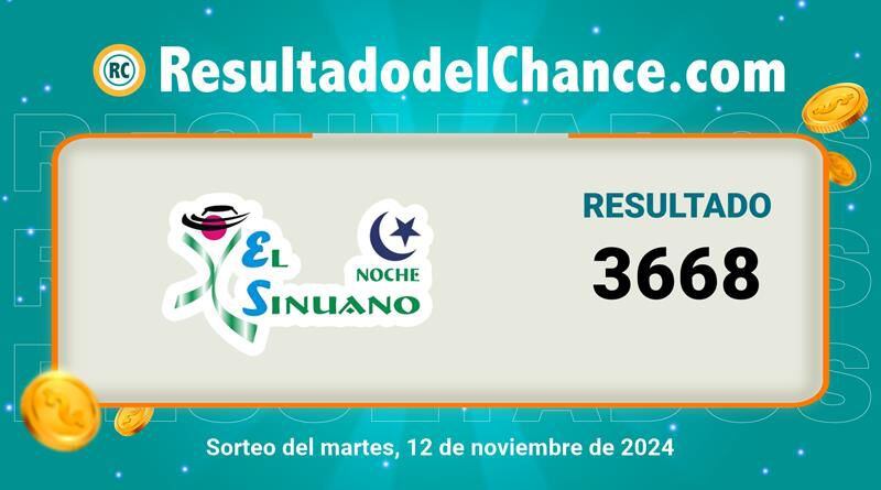 Resultados de El Sinuano Noche: 12 de noviembre de 2024.