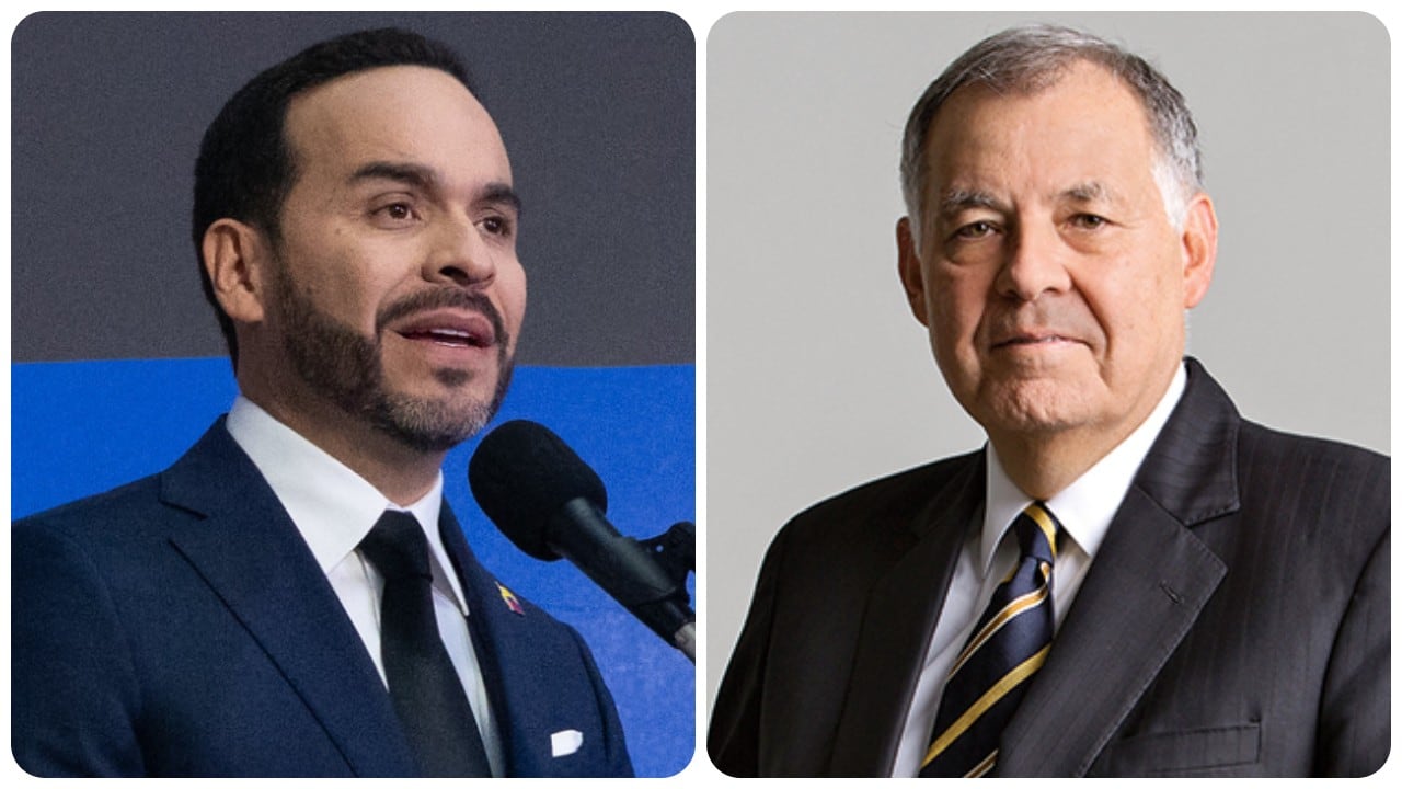 El presidente de la República, Abelardo De La Espriella, y el ministro del Interior designado, Alejandro Ordóñez.