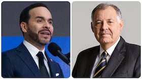 El presidente de la República, Abelardo De La Espriella, y el ministro del Interior designado, Alejandro Ordóñez.